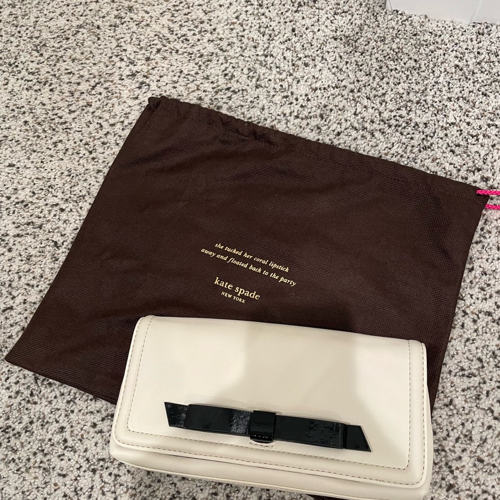 Kate Spade Ivory Clutch with Black Accent